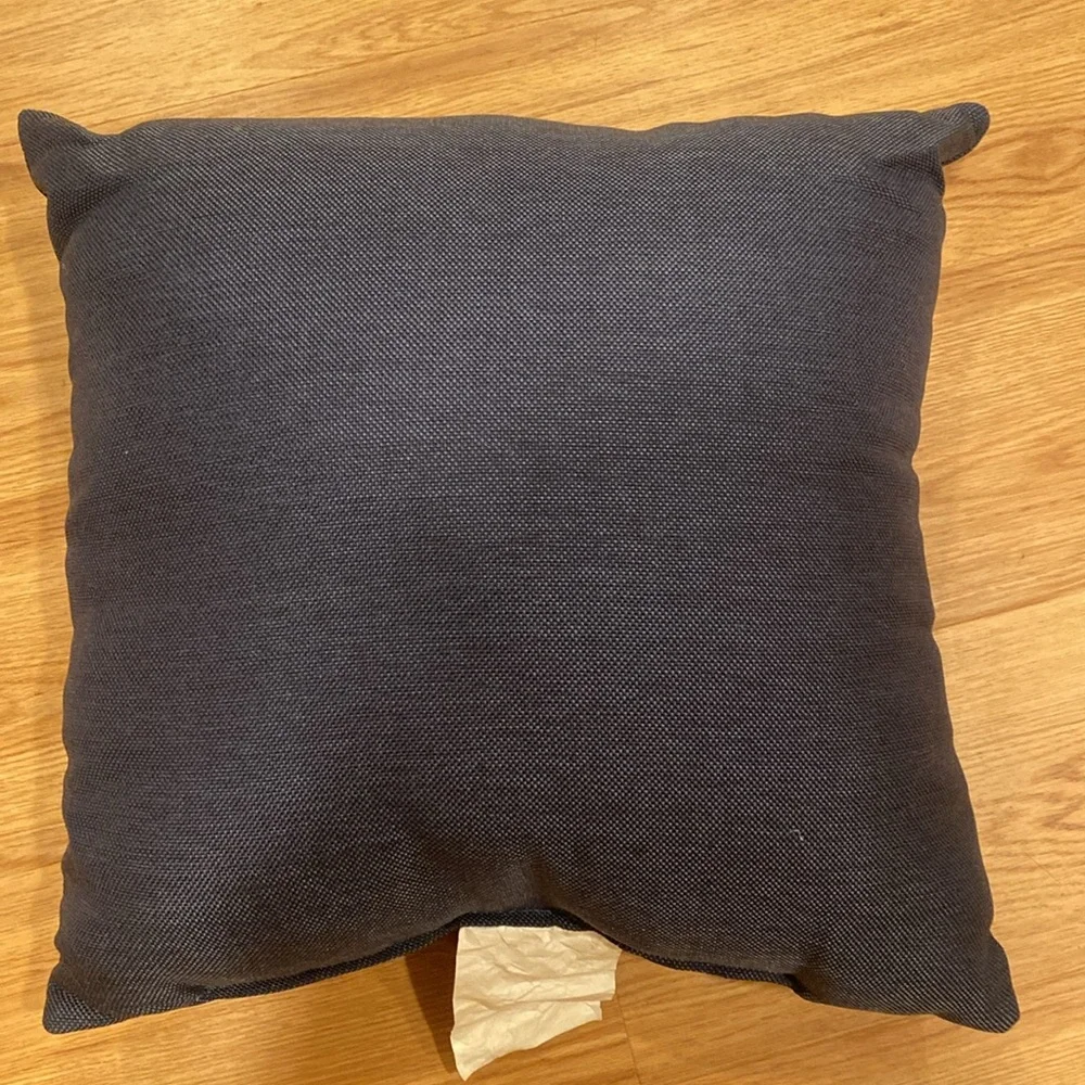 Snowflake outdoor pillow in navy/white